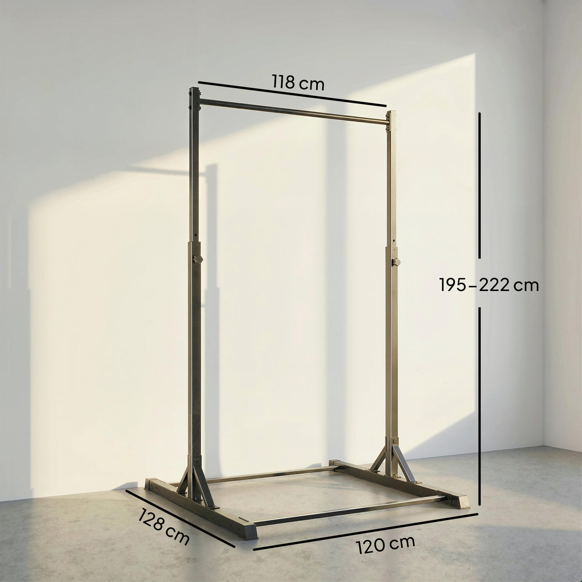 Station de musculation et barre de traction power tower 200 kg avec 8 niveaux de hauteur noir-2