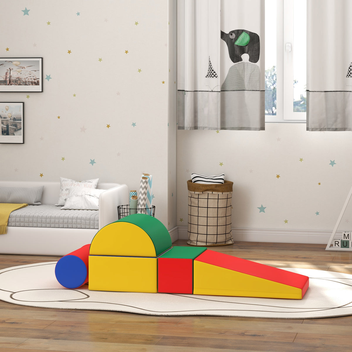 Module motricité bébé 5PCS parcours motricité bébé en mousse EPE pour enfants d'âge préscolaire, multicolore-9