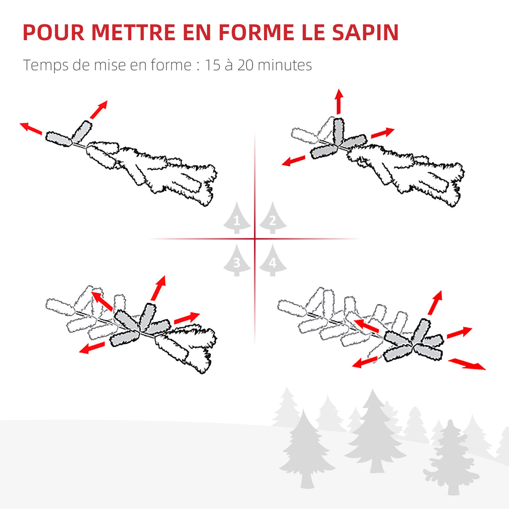 Arbre de Noël artificiel scène de neige Ø 75 x 150H cm 416 Réplique d'une branche d'épine Nordmann Grand Réalisme-4