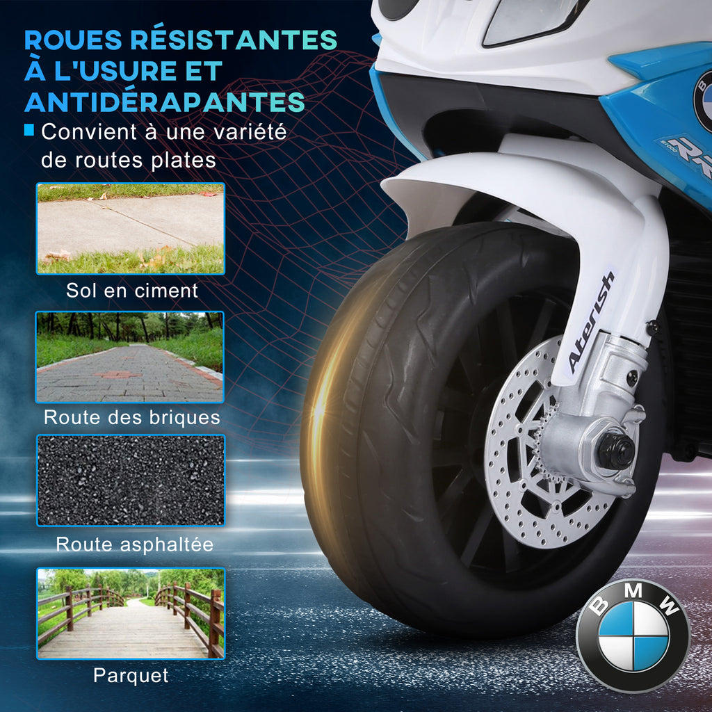 Moto électrique pour enfants 3 roues 6V 2,5 Km/h effets lumineux et sonores charge max. 20 kg BMW S1000 RR bleu-5