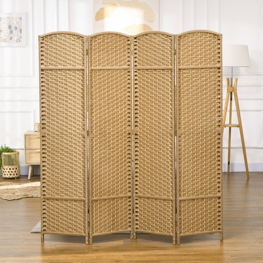 Paravent interieur en bois 4 panneaux 160 x 170 cm séparateur de pièce pliable pour salon, chambre à coucher, naturel-7