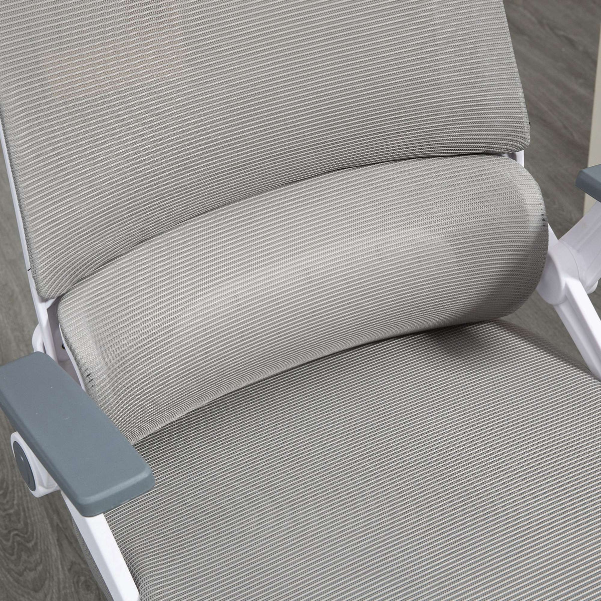 Fauteuil de bureau réglable tissu maille polyester dossier ergonomique inclinable pivotant Gris-8