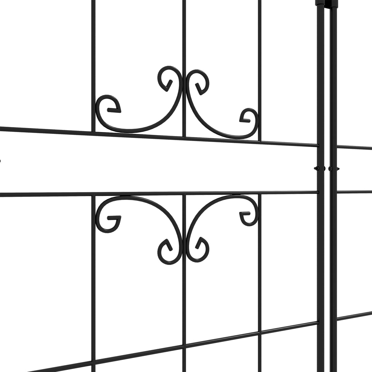 Lot de 2 treillis de jardin, support pour plantes grimpantes en métal, 50L x 181H cm, noir-7