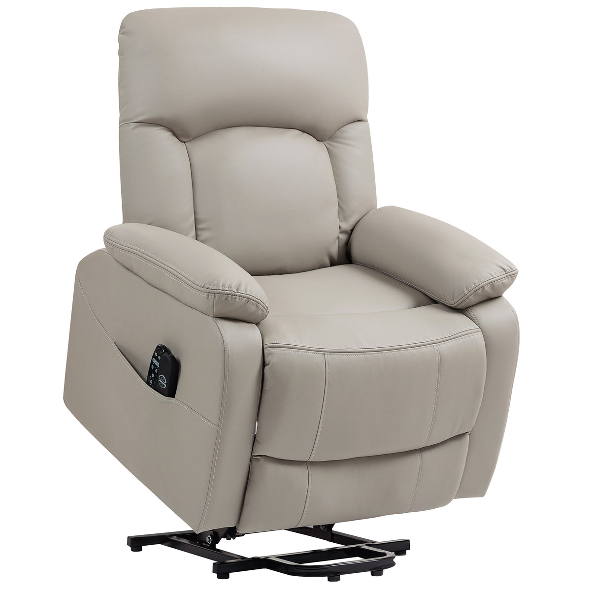 Fauteuil releveur électrique, fauteuil relax électrique avec fonction massage et chauffage, 89 x 94,5 x 103 cm, gris-0