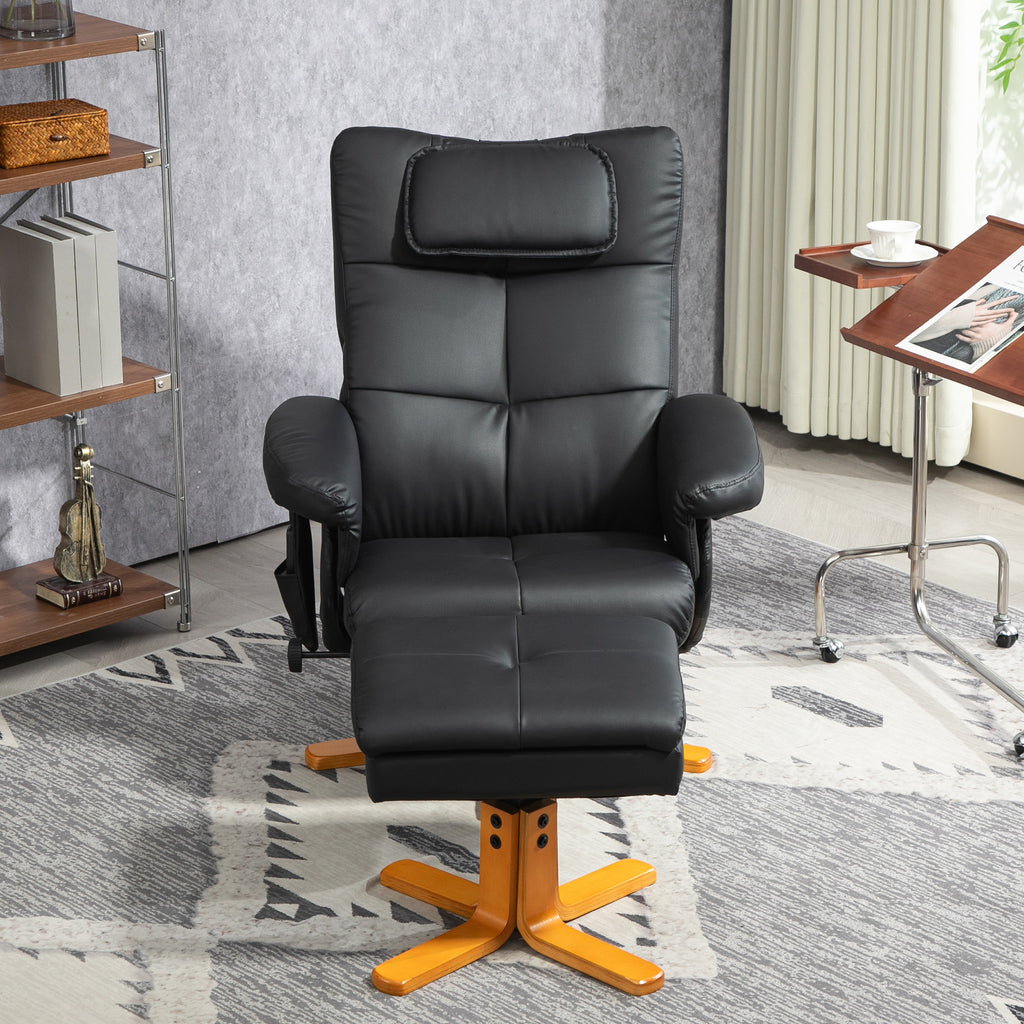 Fauteuil massant avec repose-pied, dossier inclinable jusqu'à 135°, coffre de rangement, télécommande-8