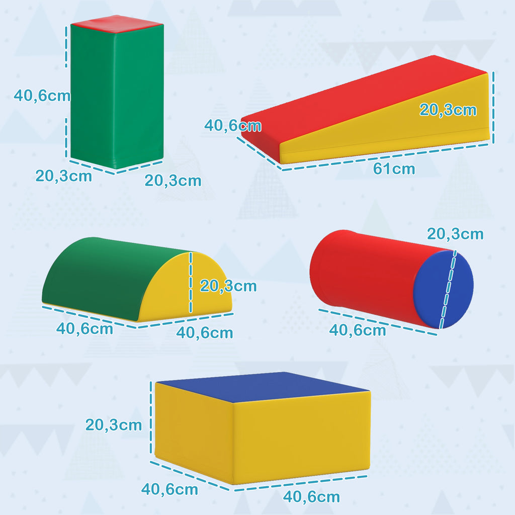 Module motricité bébé 5PCS parcours motricité bébé en mousse EPE pour enfants d'âge préscolaire, multicolore-2
