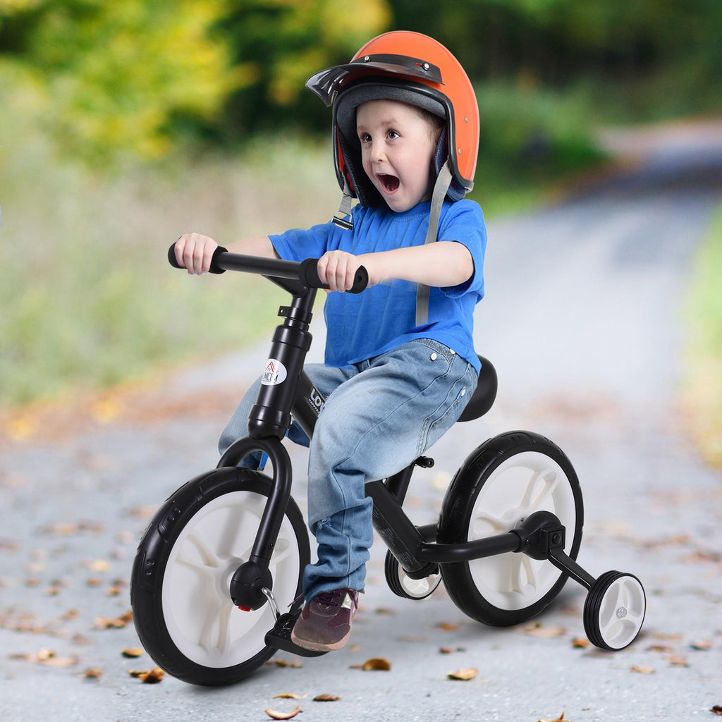 Vélo Enfant draisienne 2 en 1 roulettes et pédales Amovibles Roues 12" Hauteur Selle réglable pour enfants de 2 à 5 ans Acier Noir-9