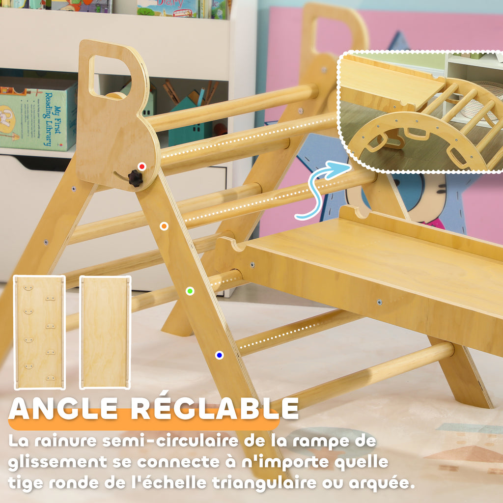 5 en 1 Triangle arche d'escalade enfants avec triangle d'escalade, rampe d'escalade réversible, bascule-5