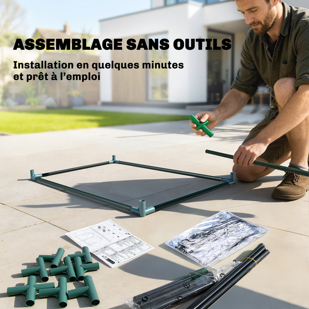 Mini Serre avec Sac de Plantation, Serre Portable avec porte enroulable, 68 x 50 x 70 cm, Vert Foncé-6
