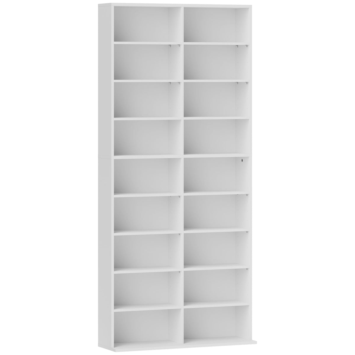 Rangements pour CD et DVD 18 compartiments capacité max. 640 CD/360 DVD 430 Blu-ray 78,5 x 24 x 175 cm blanc-0