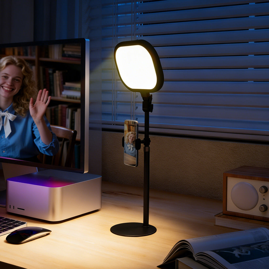 Lampe de bureau LED dimmable 5 modes de couleur 10 niveaux de luminosité port USB minuterie support pour téléphone noir-1