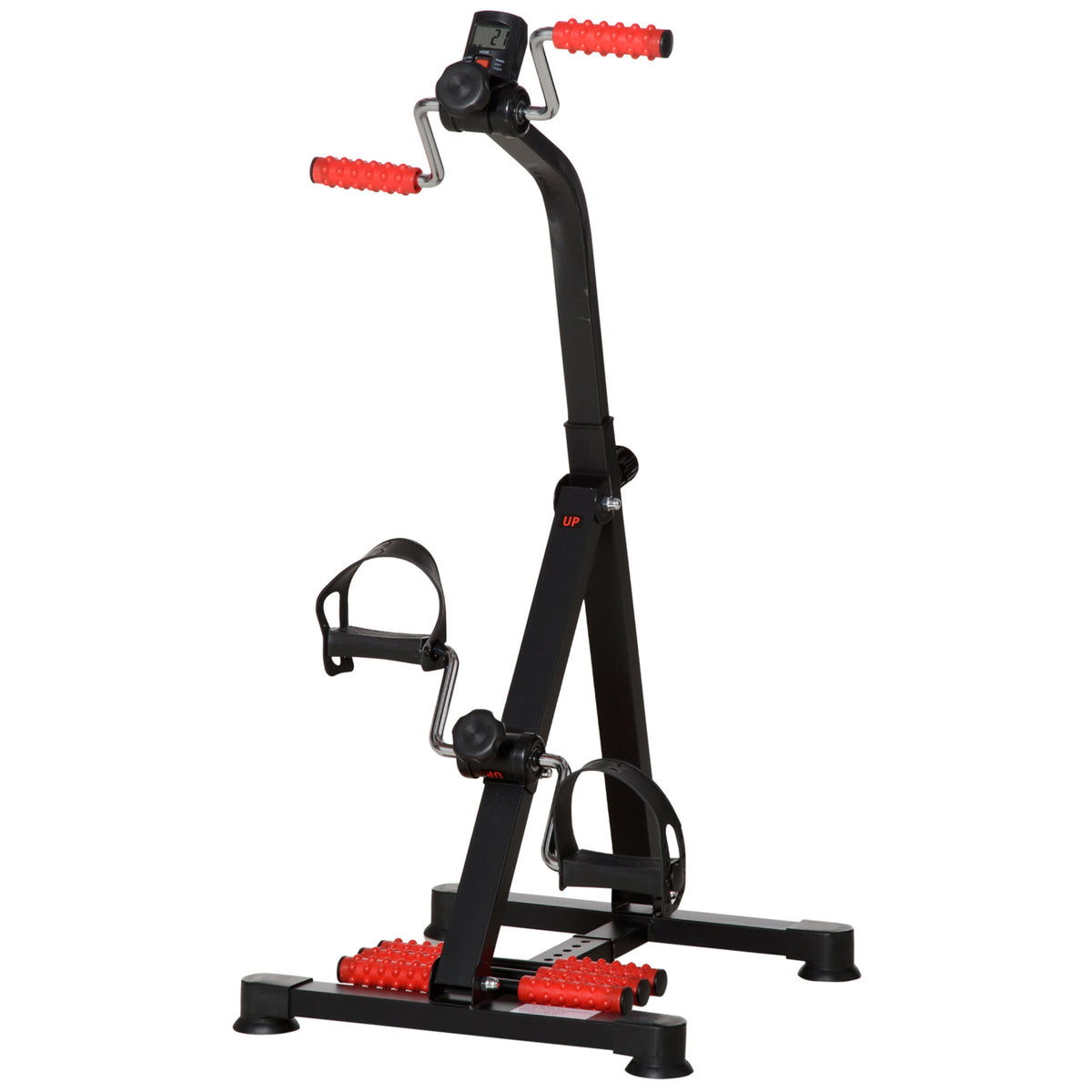Vélo d'entraînement pour la rééducation des bras et des jambes avec hauteur et largeur réglable, masseurs, LCD, noir-0