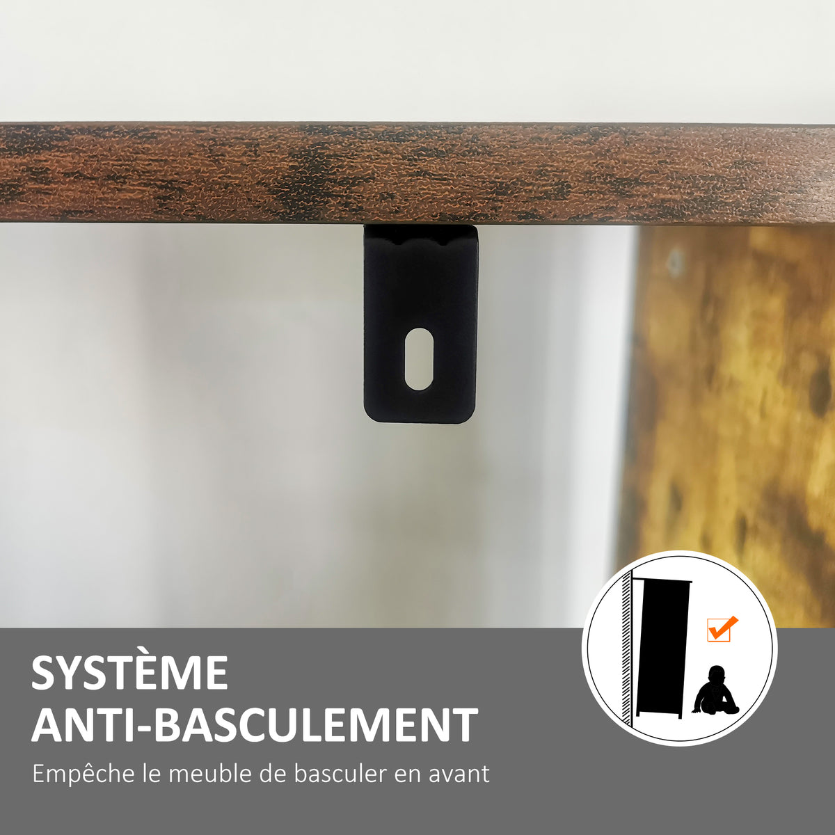 Bibliothèque étagère de rangement à 5 niveaux avec compartiments ouverts 74 x 30 x 157,5 cm brun rustique et noir-5