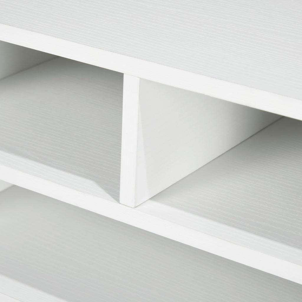 Organiseur bureau aspect blanc avec 3 compartiments fournitures support d'imprimante 47 x 40 x 22,5 cm-8