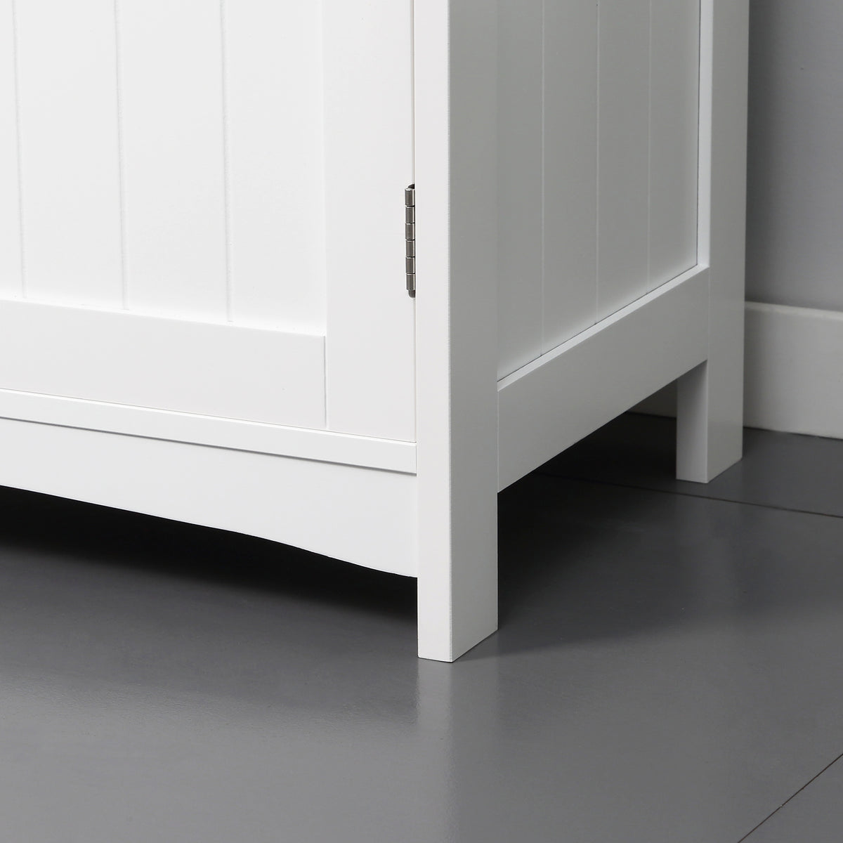 Meuble salle de bain sous lavabo à double portes avec étagères réglables, blanc-8