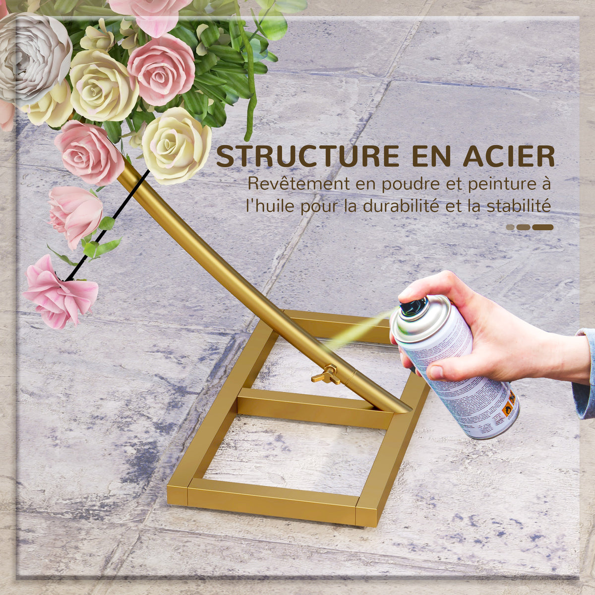 Arche de jardin arche de plantes grimpantes pour mariage, anniversaire, cérémonie et banquet acier doré-4