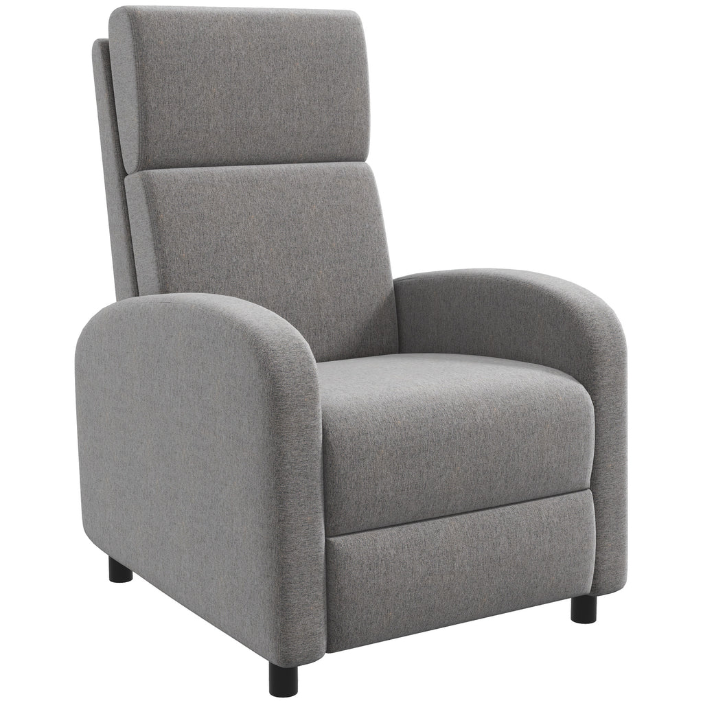 Fauteuil relax inclinable jusqu'à 160° manuellement avec repose-pieds intégré, charge max. 120kg, grand confort, gris-0