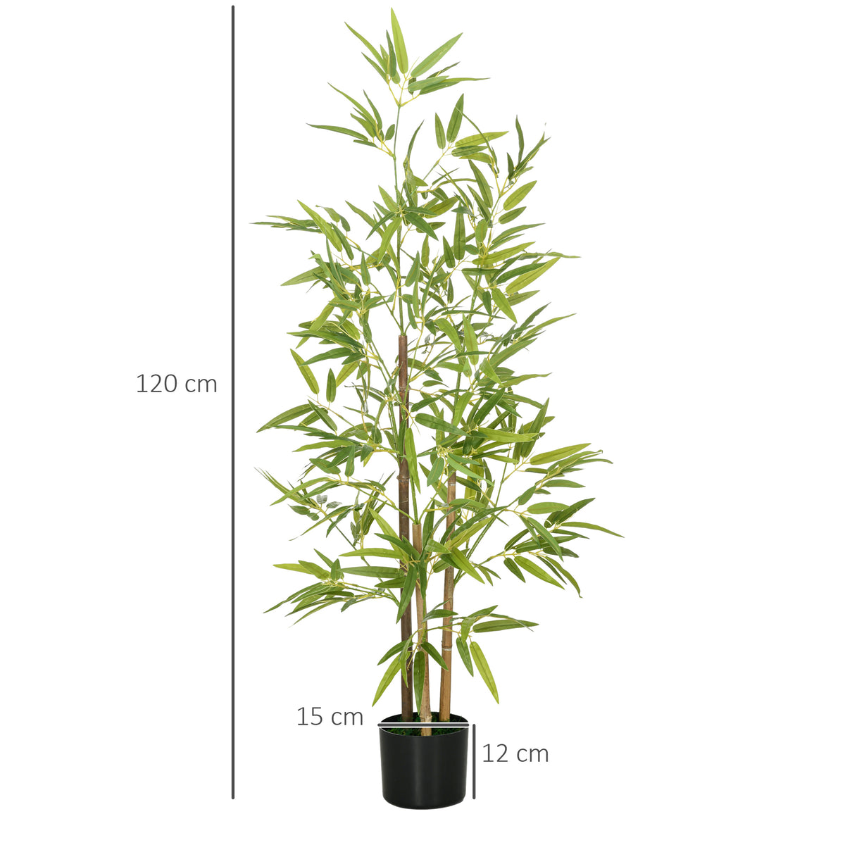 Plante artificielle Bambou arbre artificiel hauteur 120 cm avec pot, décoration interieur, très réaliste-2