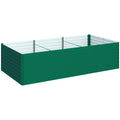Jardinière surélevée galvanisée rectangulaire pour l'extérieur - fond ouvert - 240 x 120 x 60cm, vert-0