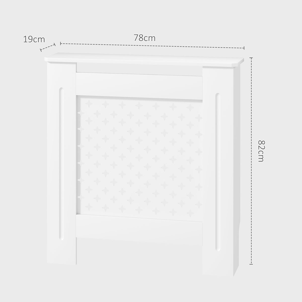 Couvercle de radiateur cache radiateur grille croisée pour salon chambre à coucher en bois 78l x 19P x 82H cm blanc-2