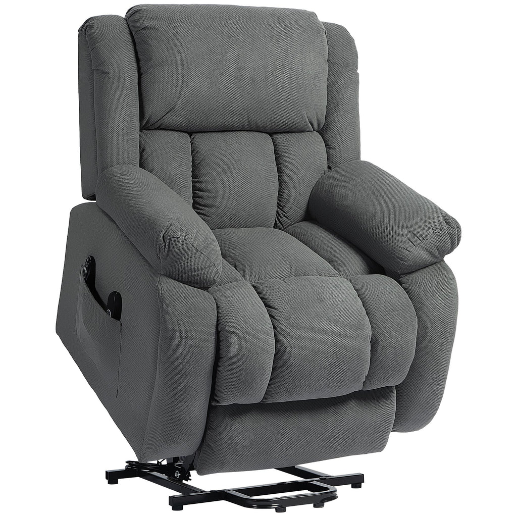 Fauteuil releveur électrique massage et chauffage avec repose-pied, dossier inclinable, télécommande et poche latérale-0