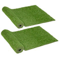 Lot de 2 gazons synthétiques artificiels Moquette extérieure intérieure 3L x 1l m Herbes Hautes denses 2,5 cm Vert-0