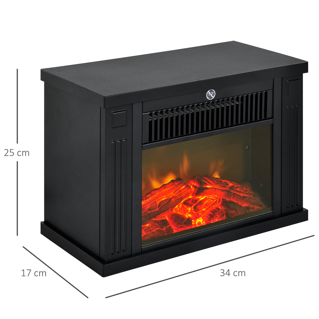 Cheminée électrique à Effet de Flamme poêle Style Contemporain Thermostat 600-1200 W Noir-2