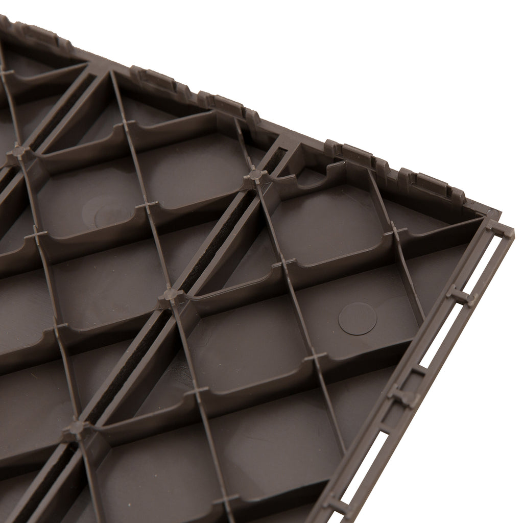 Caillebotis - Dalles terrasse - Lot de 9 - emboîtables, Installation très Simple - Petits Carreaux Composite Plastique Imitation Bois Chocolat-6