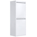 Meuble Poubelle de Tri Sélectif, Poubelle de Recyclage 30 L (2 x 15 L) avec 2 Compartiments, Fermeture Douce, Blanc-0