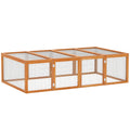 Clapier cage à lapins extérieur intérieur 2 portes supérieures 181L x 100l x 48H cm bois massif marron-0