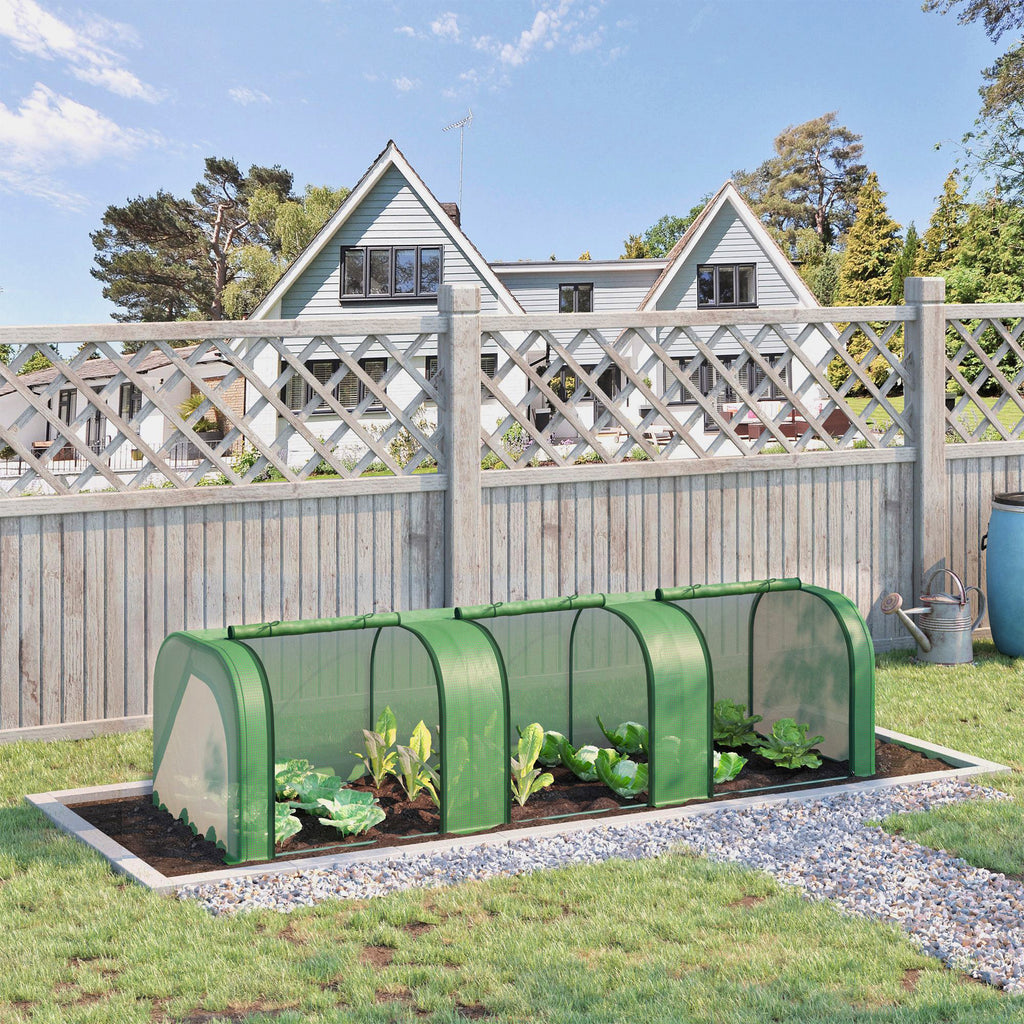 Mini Serre de Jardin Serre à tomates 3L x 1l x 0,8H m Acier PE Haute densité 140 g/m² Anti-UV 3 fenêtres Vert-9