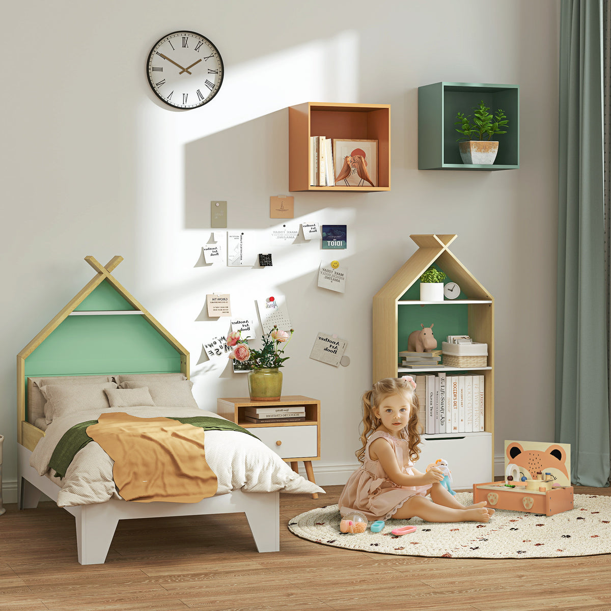 Mini-cuisine en bois jouet enfant avec 12 accessoires poêle spatule condiments fruits légumes - pour 3-5 ans --8