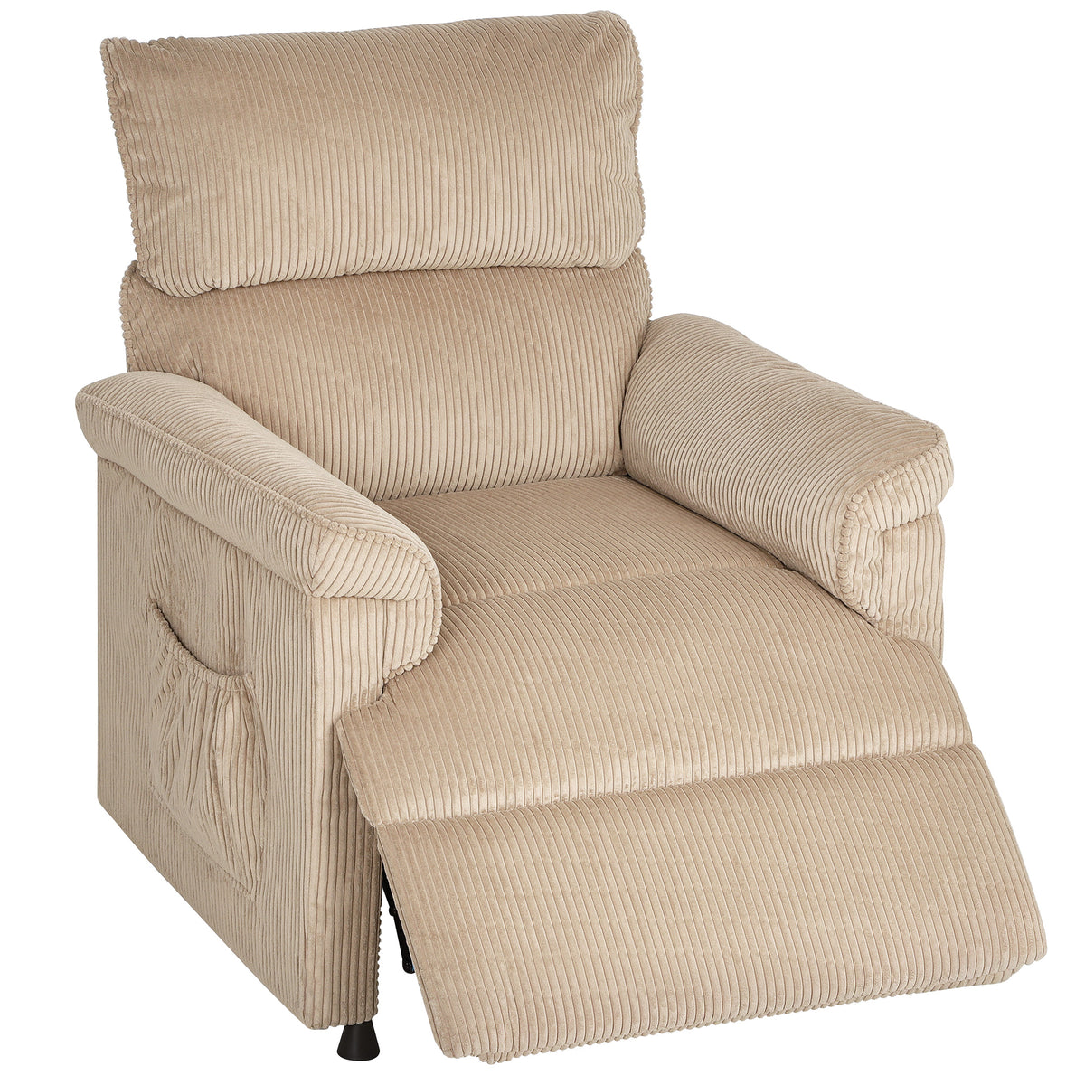 Fauteuil relax électrique massant et chauffant, fauteuil inclinable en velours côtelé, moteur ultra-silencieux, marron-0