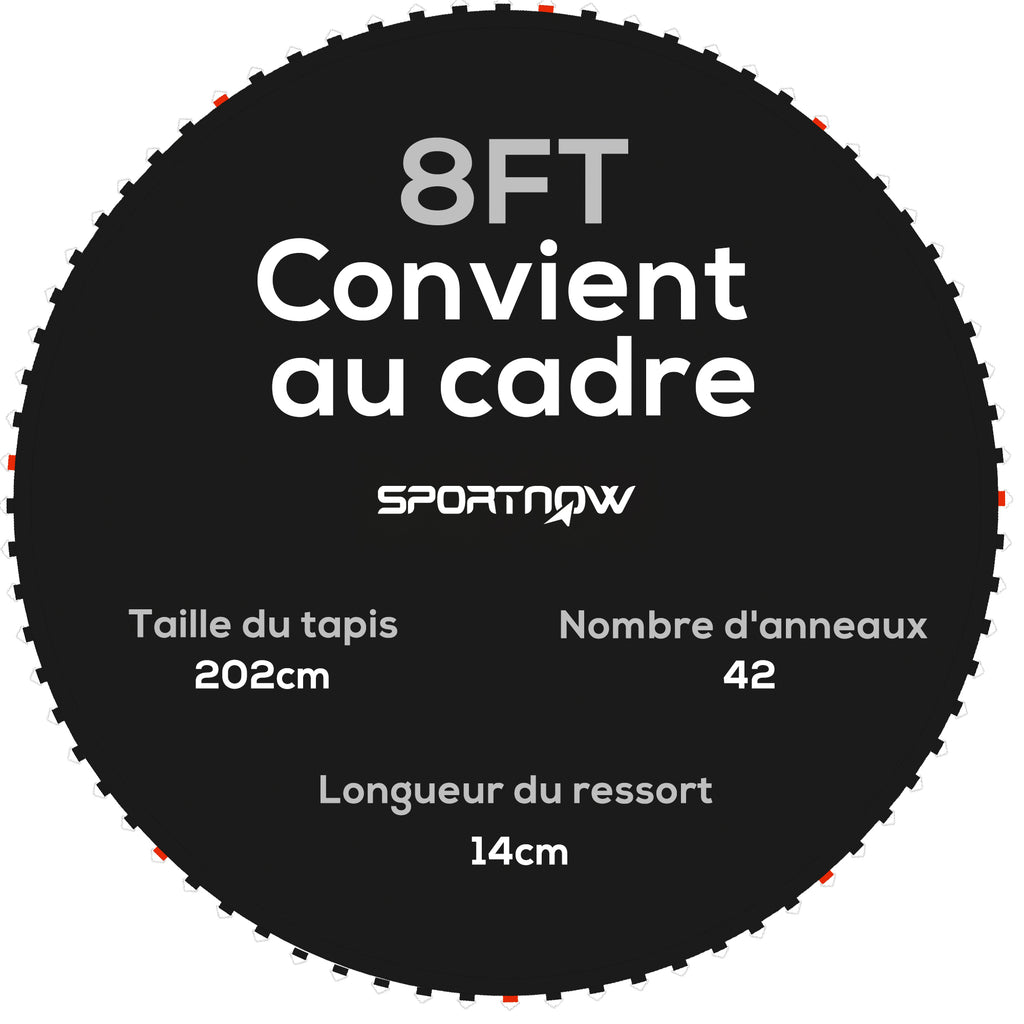 Tapis de rechange pour trampoline tapis de saut de remplacement, compatible trampoline Ø 2,4 m et ressorts de 14 cm-0