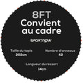 Tapis de rechange pour trampoline tapis de saut de remplacement, compatible trampoline Ø 2,4 m et ressorts de 14 cm-0