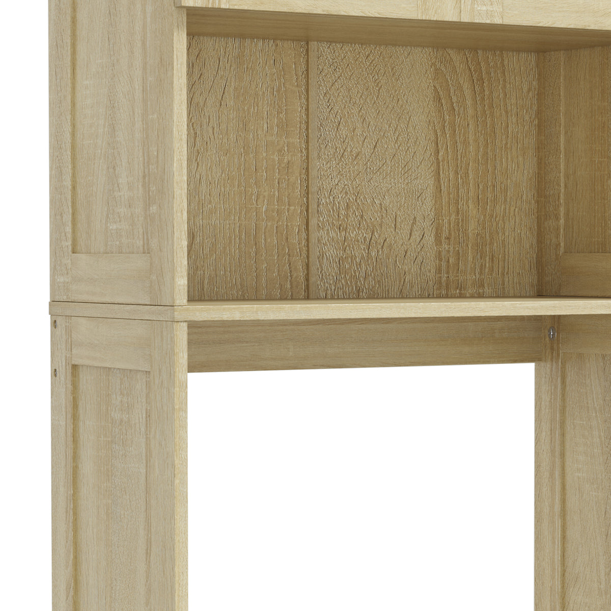 Meuble WC dessus de toilette/machine à laver avec placard à porte double, portes à persiennes, 67x31,5x190cm, chêne-9