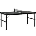 Mini table de ping pong pliable table de ping-pong d'intérieur avec filet, balles, poignée, 152 x 76 x 72 cm noir-0