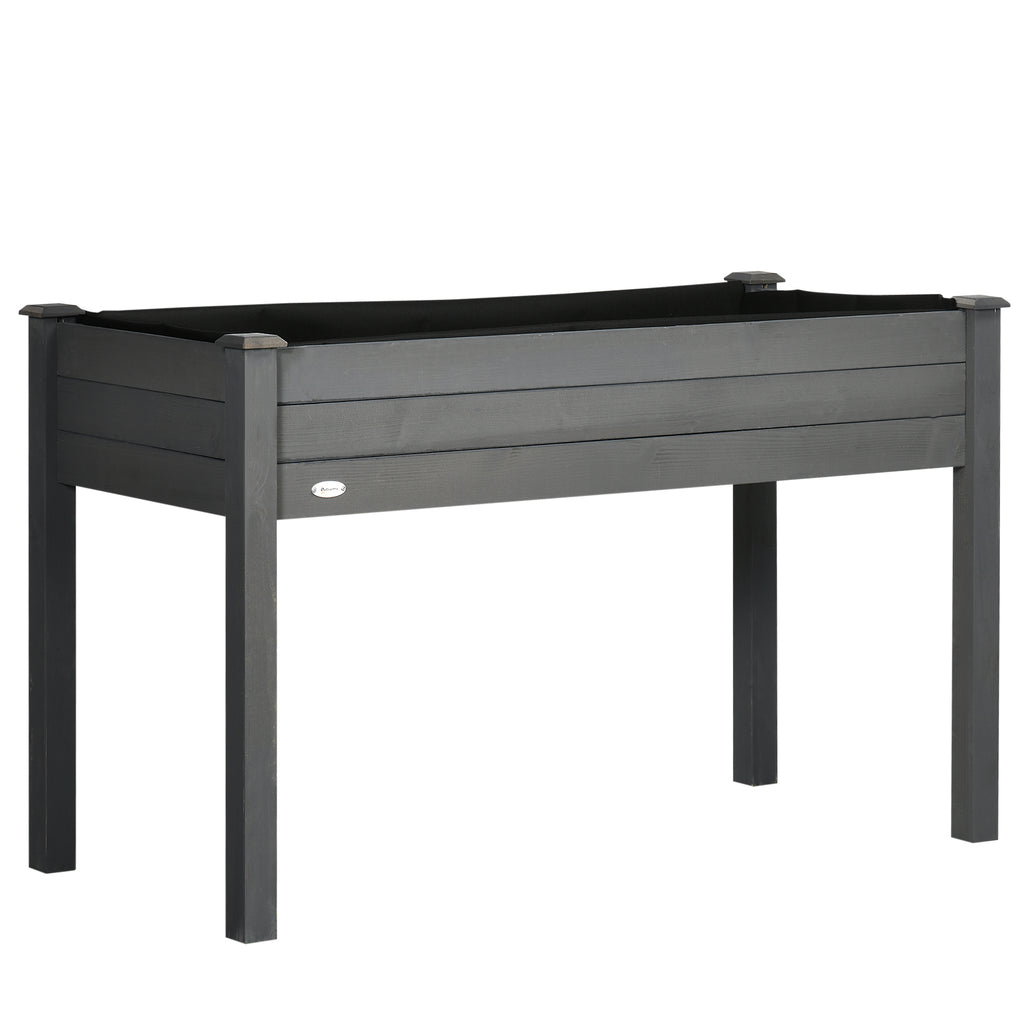Jardinière sur Pieds Potager dim. 122,5L x 56,5l x 76H cm Inserts d'irrigation + Feutre de Drainage Bois Massif Sapin-0