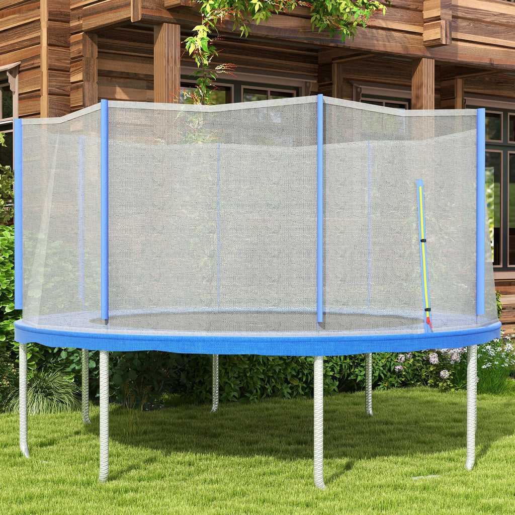 Filet de remplacement pour trampolines Ø 366 cm 8 poteaux droits filet de sécurité pour trampolines, entrée zippée-9