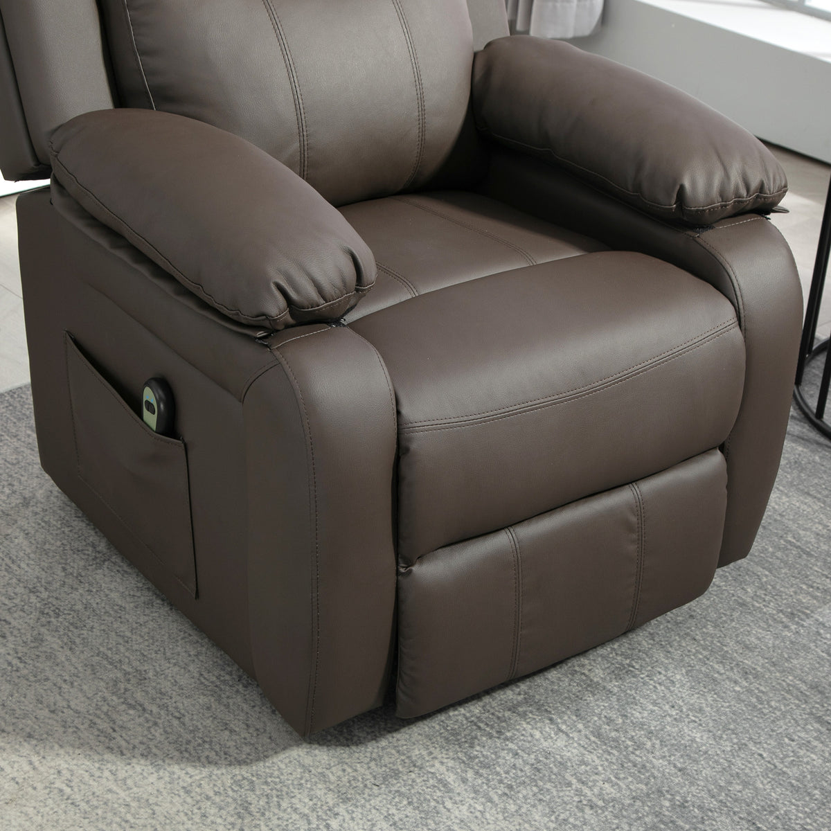 Fauteuil releveur électrique fauteuil relax électrique avec repose-pied télécommande et 2 pochettes 76x90x105cm marron-7