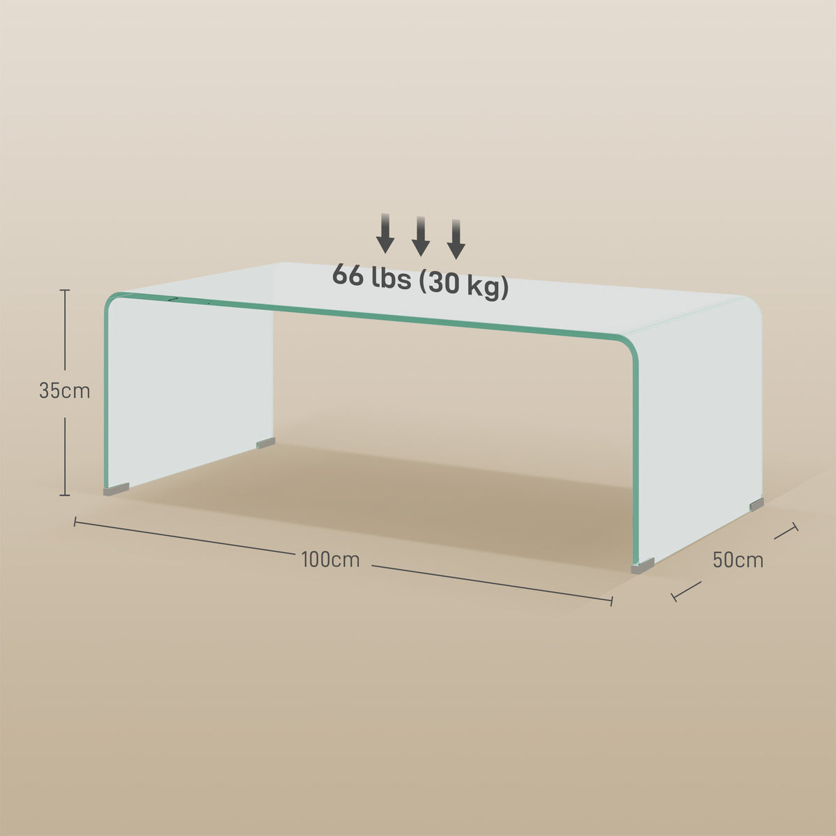 Table basse en verre table de salon rectangulaire design moderne en verre trempé avec bords arrondis sûrs transparent-2