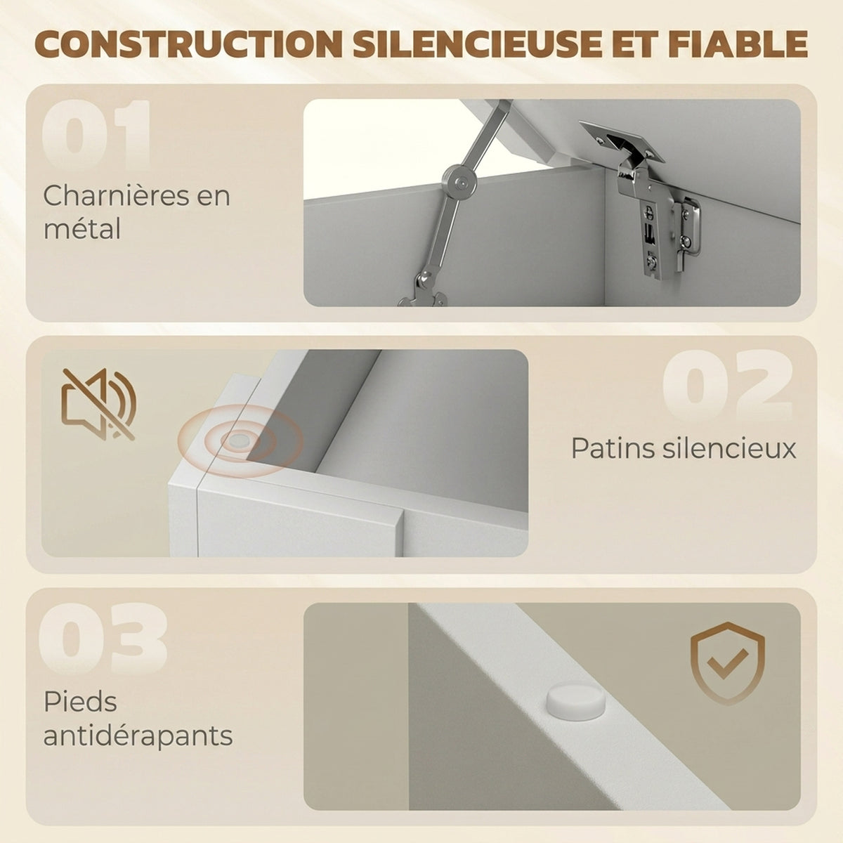 Table à Manger pour 4 Personnes avec Plateau Relevable et Rangements Cachés, 120 x 60 x 75,5 cm, Blanc-6