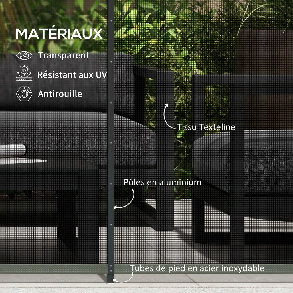 Clôture barrière de sécurité pour piscine filet - lot de 4 panneaux - Dim. 365L x 126H cm - noir-5