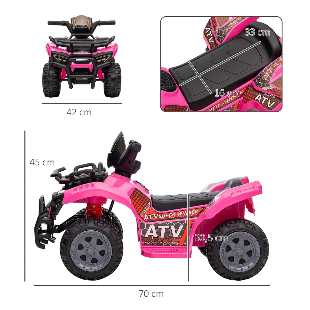 Quad buggy voiture électrique enfant quad électrique 18-36 mois 6 V 2 Km/h max. rose-2