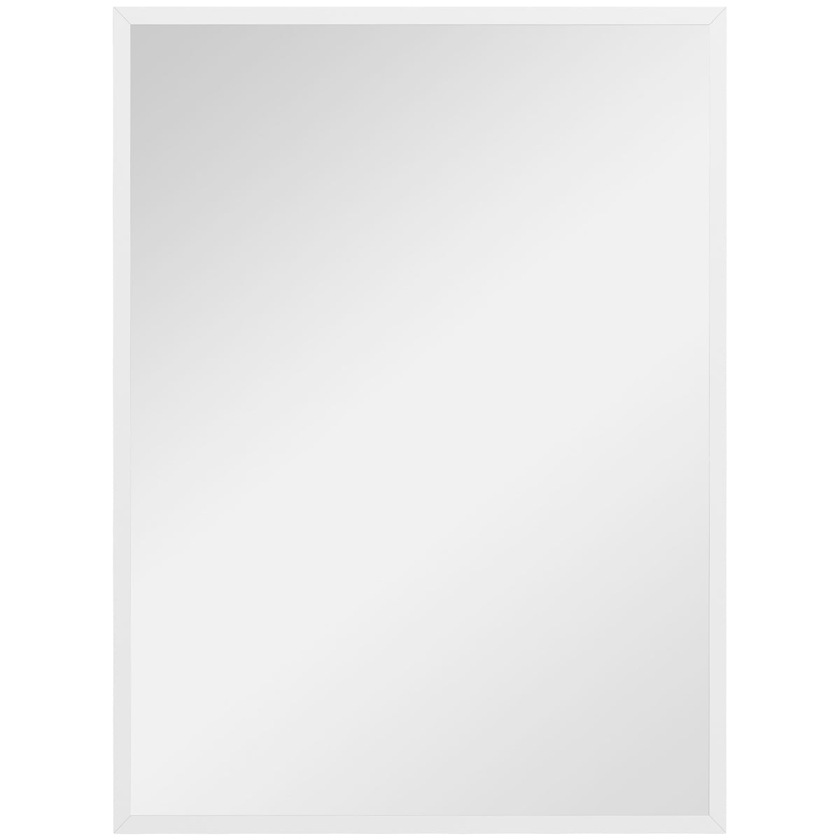 Miroir mural rectangulaire 60 x 80 cm, cadre en MDF, idéal pour la salle de bain, salon ou chambre, blanc-0