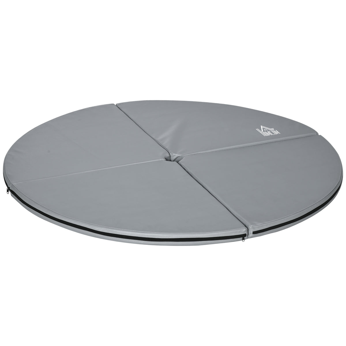 Tapis de pole dance pliable - pole dance mat - tapis de protection Ø 150 cm épaisseur 5 cm - revêtement plastique gris-0