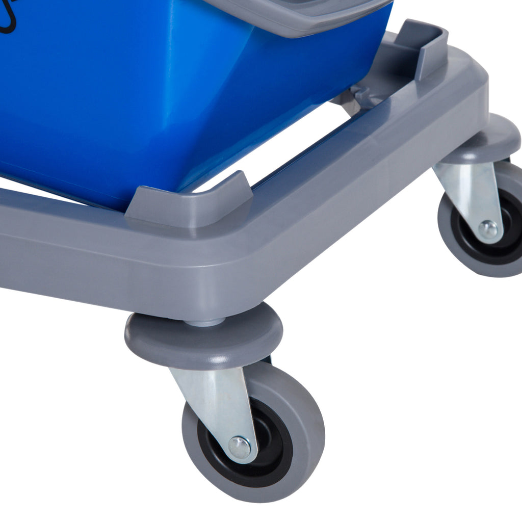 Chariot de lavage chariot de nettoyage professionnel presse à mâchoire 2 seaux 25 L 73L x 45l x 92H cm plastique gris bleu rouge-8