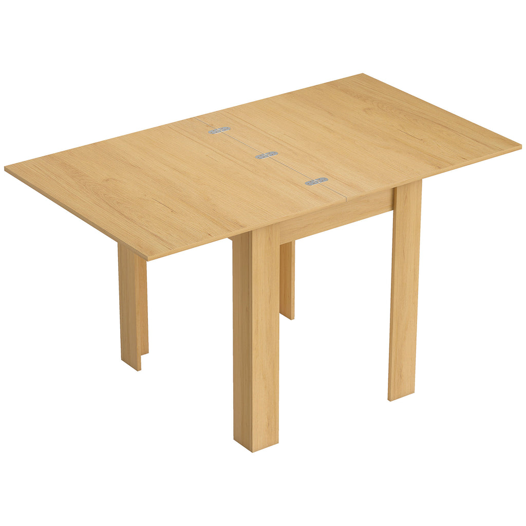 Table à manger extensible rectangle pour 4 à 6 personnes, table de cuisine 70-140 cm, patins en feutre, bois naturel-0