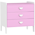 Commode pour enfants, commode rangement 3 tiroirs pour chambre d'enfant, crèche, salle de jeux, 60 x 40 x 60 cm, rose-0