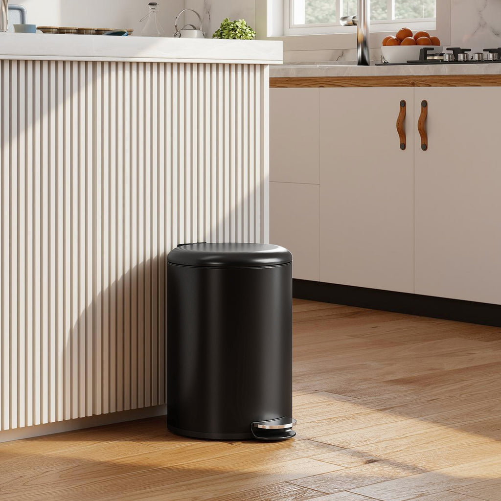 Poubelle de Cuisine 20 L en Métal, Poubelle à Pédale avec Couvercle à Fermeture Douce et Seau Amovible, Noir-9
